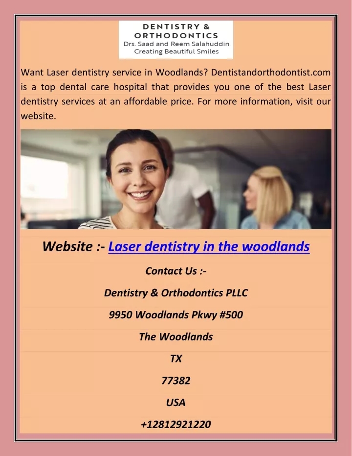 want laser dentistry service in woodlands