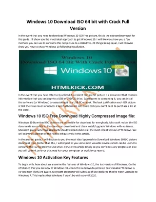 Windows 10 Download ISO 64 bit with Crack Full Version