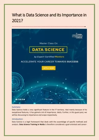 What is Data Science and its Importance in 2021