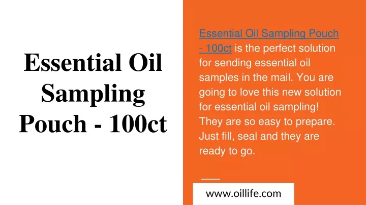 essential oil sampling pouch 100ct