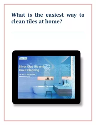 what is the easiest way to clean tiles at home
