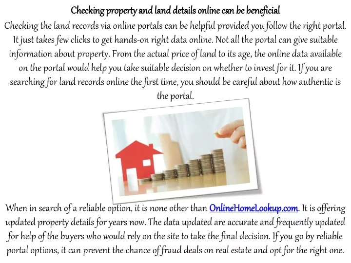 checking property and land details online
