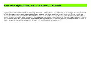 Read Dick Fight Island, Vol. 1: Volume 1 | PDF File