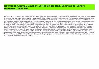 Download Grumpy Cowboy: A Hot Single Dad, Enemies-to-Lovers Romance | PDF File