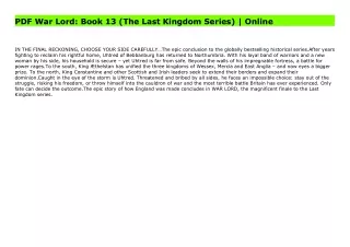 PDF War Lord: Book 13 (The Last Kingdom Series) | Online