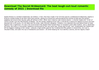 Download The Secret Bridesmaid: The best laugh-out-loud romantic comedy of 2021 | Download file