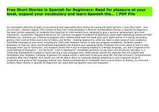 Read Short Stories in Spanish for Beginners: Read for pleasure at your level, expand your vocabulary and learn Spanish t