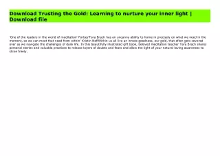 Download Trusting the Gold: Learning to nurture your inner light | Download file