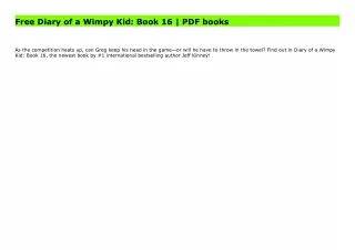 PDF Diary of a Wimpy Kid: Book 16 | Online