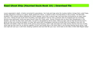 Read Ghost Ship (Haunted Souls Book 10) | Download file