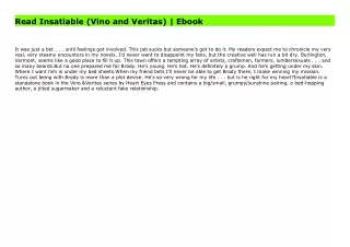 Read Insatiable (Vino and Veritas) | Ebook