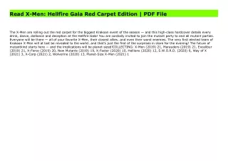 Read X-Men: Hellfire Gala Red Carpet Edition | PDF File