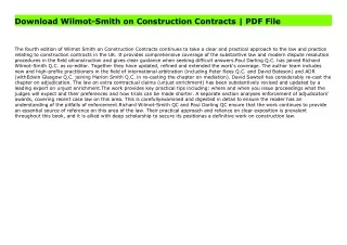 Download Wilmot-Smith on Construction Contracts | PDF File