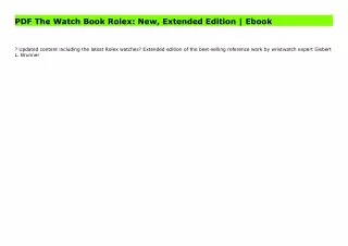 PDF The Watch Book Rolex: New, Extended Edition | Ebook