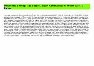 Download X Troop: The Secret Jewish Commandos of World War II | Ebook