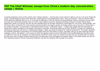 PDF The Chief Witness: escape from China’s modern-day concentration camps | Online