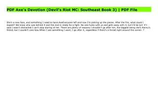 PDF Axe's Devotion (Devil's Riot MC: Southeast Book 3) | PDF File