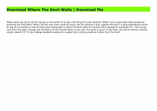 Download Where The Devil Waits | Download file