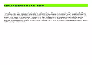 Read A Meditation on I Am | Ebook