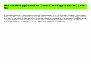 Free The Skulduggery Pleasant Grimoire (Skulduggery Pleasant) | PDF File