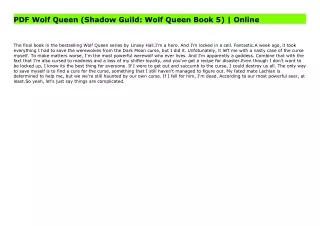 PDF Wolf Queen (Shadow Guild: Wolf Queen Book 5) | Online