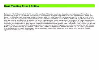 Read Tending Tyler | Online