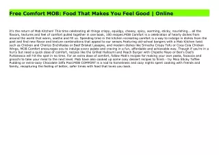 Free Comfort MOB: Food That Makes You Feel Good | Online
