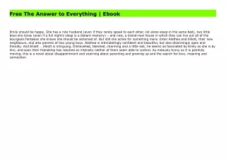 Free The Answer to Everything | Ebook