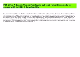 PDF Life's A Beach: The perfect laugh-out-loud romantic comedy to escape with in 2021 | Download file