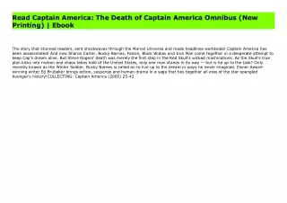 Read Captain America: The Death of Captain America Omnibus (New Printing) | Ebook