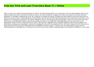 Free Our First and Last (True-blue Book 7) | Online