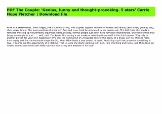 PDF The Couple: 'Genius, funny and thought-provoking. 5 stars' Carrie Hope Fletcher | Download file