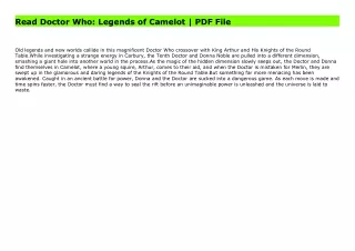 Read Doctor Who: Legends of Camelot | PDF File