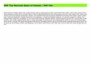 PDF The Monocle Book of Homes | PDF File