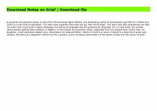 Download Notes on Grief | Download file