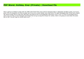 PDF Worst. Holiday. Ever (Private) | Download file