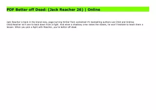 Read Better off Dead: (Jack Reacher 26) | PDF File
