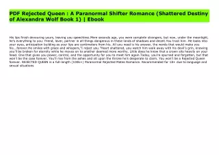 PDF Rejected Queen : A Paranormal Shifter Romance (Shattered Destiny of Alexandra Wolf Book 1) | Ebook