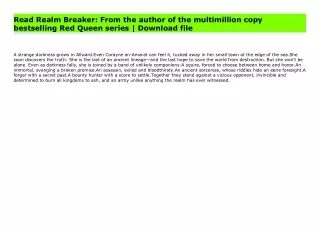 Read Realm Breaker: From the author of the multimillion copy bestselling Red Queen series | Download file