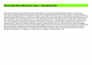 Download Nina Simone's Gum | Download file