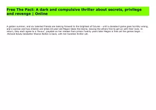 Download The Pact: A dark and compulsive thriller about secrets, privilege and revenge | Online