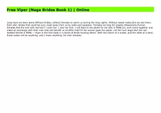 Free Viper (Naga Brides Book 1) | Online