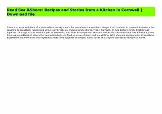 Read Sea & Shore: Recipes and Stories from a Kitchen in Cornwall | Download file