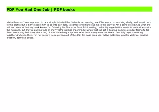 PDF You Had One Job | PDF books