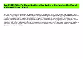 Read 2022 Witch's Diary: Northern Hemisphere: Reclaiming the Magick of the Old Ways | Ebook
