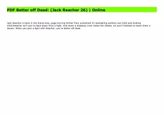 PDF Better off Dead: (Jack Reacher 26) | Online
