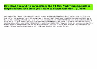 Download You and Me on Vacation: The #1 New York Times bestselling laugh-out-loud love story you’ll want to escape with