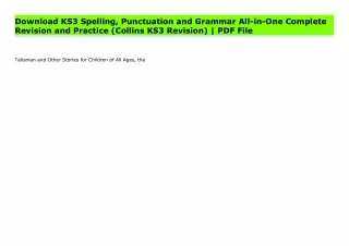 Download KS3 Spelling, Punctuation and Grammar All-in-One Complete Revision and Practice (Collins KS3 Revision) | PDF Fi