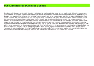 PDF LinkedIn For Dummies | Ebook