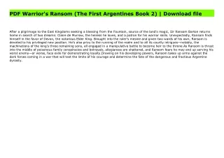 PDF Warrior's Ransom (The First Argentines Book 2) | Download file